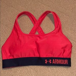 under armour red comfy sports bra padded